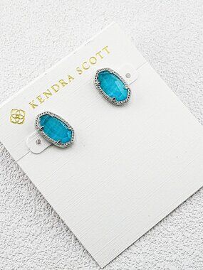 Kendra Scott Teal Crystal Stud Earrings